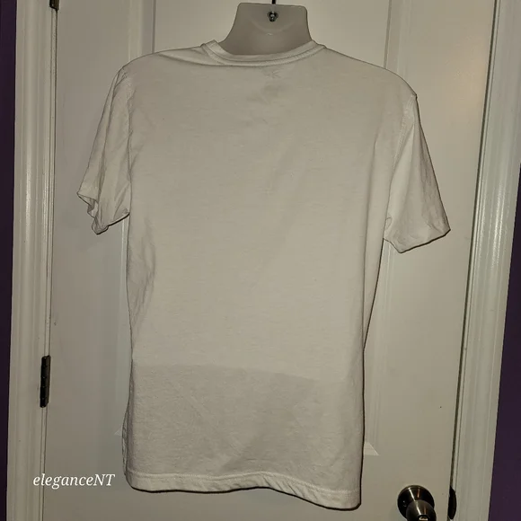 Reebok White T-Shirt with Blue Logo Men's Sz: Small - Picture 4 of 6